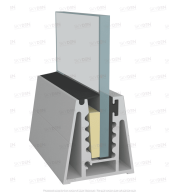 SD 23 Continuous Profile System Aluminum Glass Railing Base Profile for Balcony and Staircase, Indoor and Outdoor Top Mount Design, Durable Finish, Easy Installation for Modern Projects 